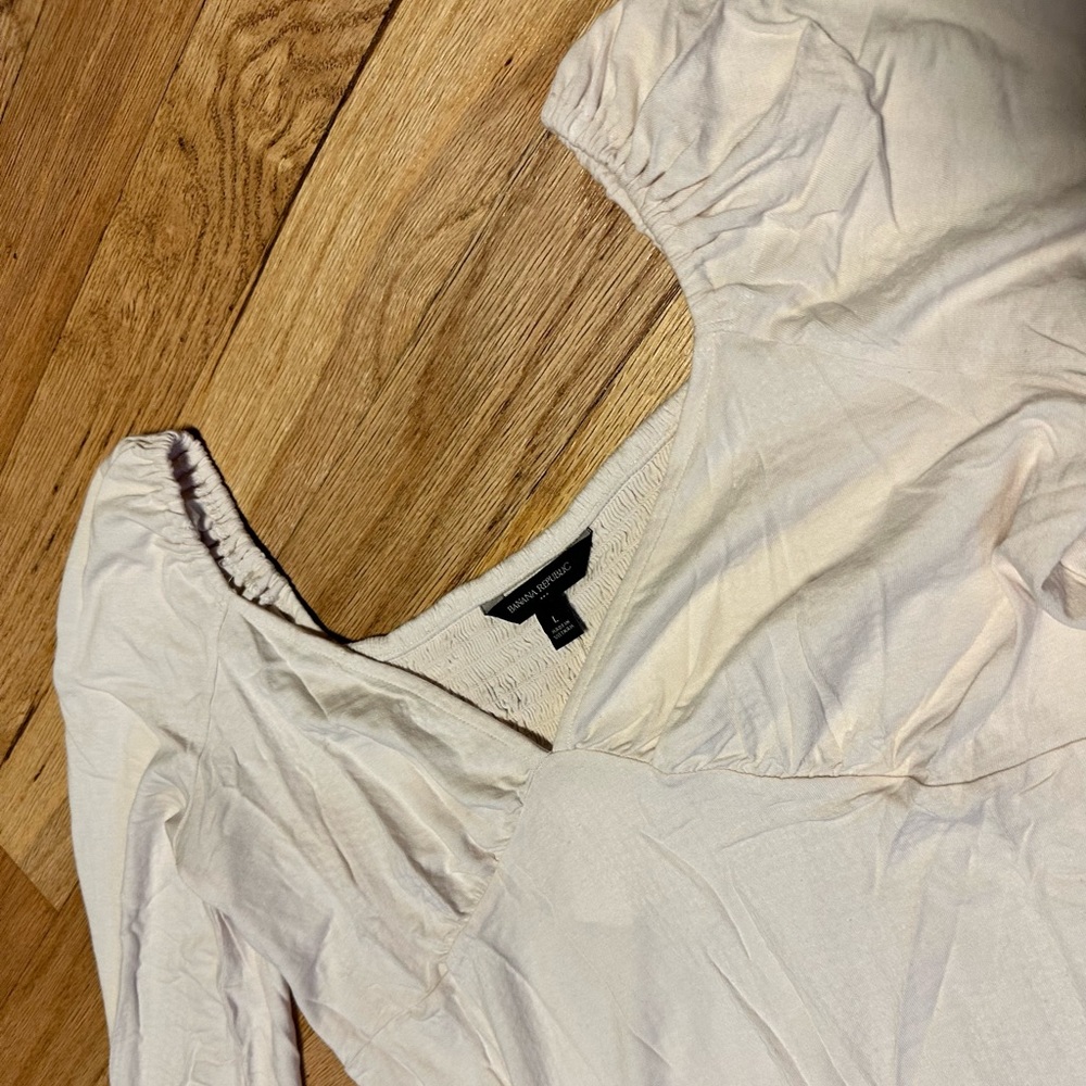 Banana Republic Cream Dress Top Size large